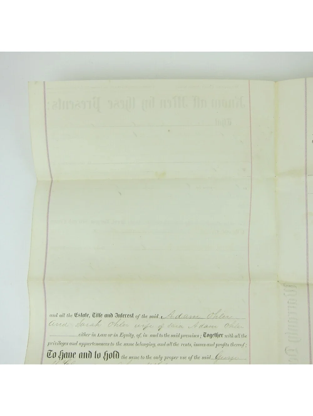 US Revenue Stamp 50 cent Scott R60 on Darke County Ohio Deed Ohler McClure 1867